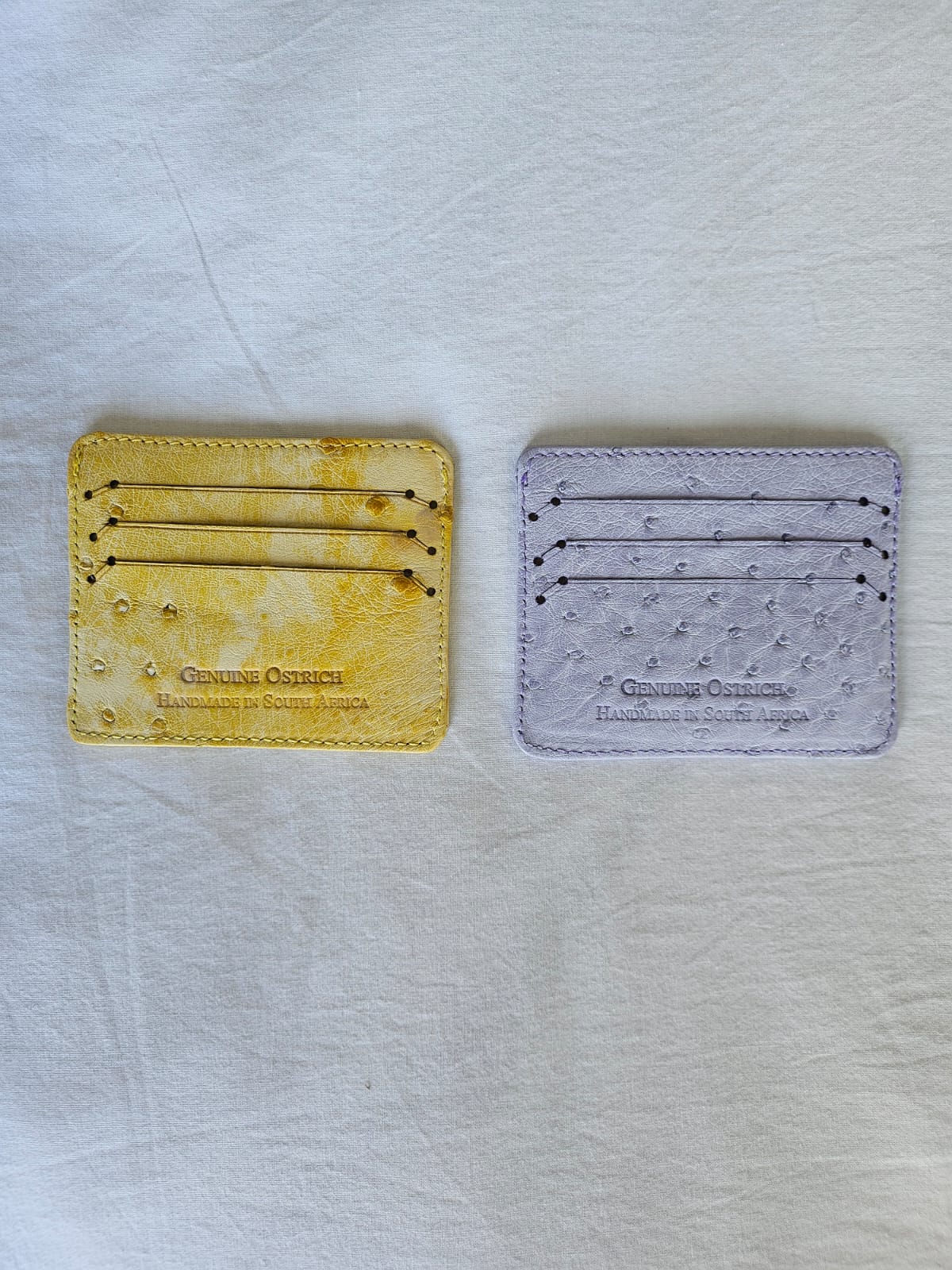 Ostrich Leather 2 Sided Credit Card and Cash Wallet