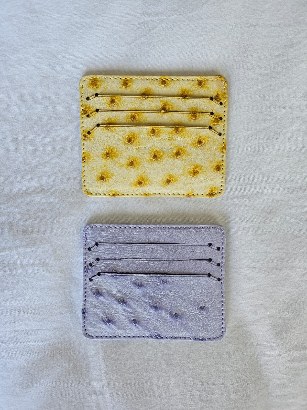 Ostrich Leather 2 Sided Credit Card and Cash Wallet