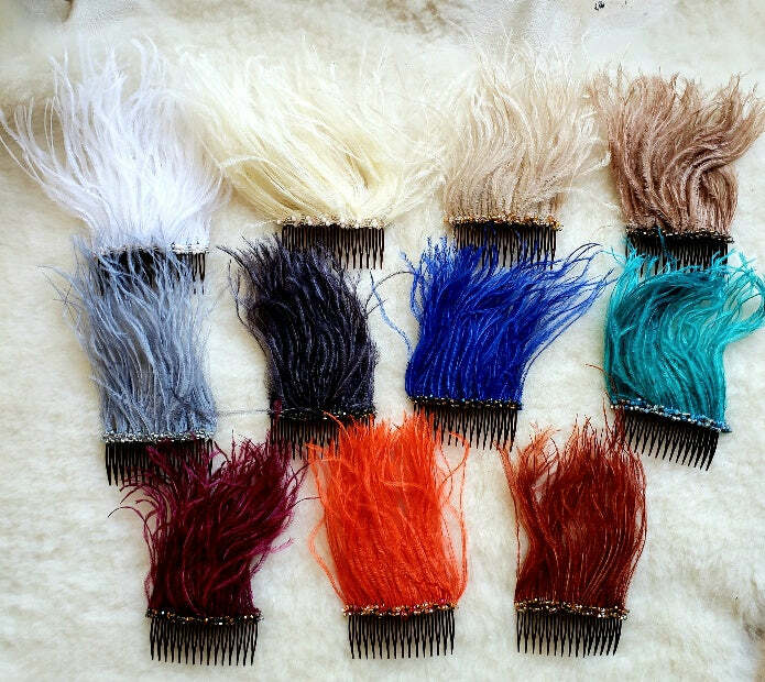 Feather Hair Piece/ Comb/ Clip