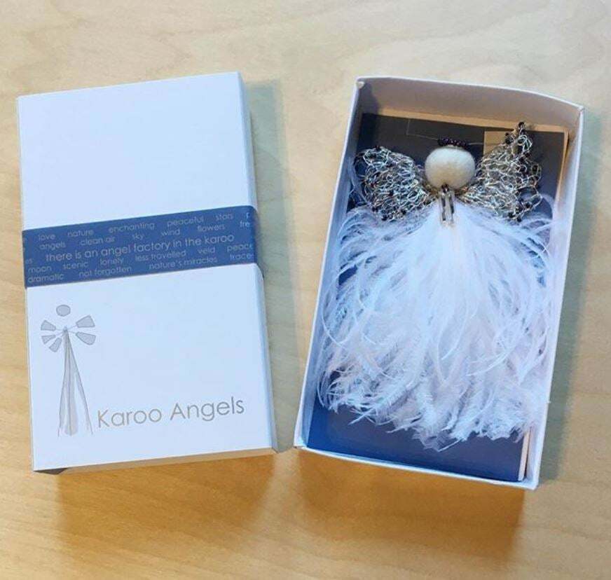 Handmade Karoo Angel Jewel - Red Feathers