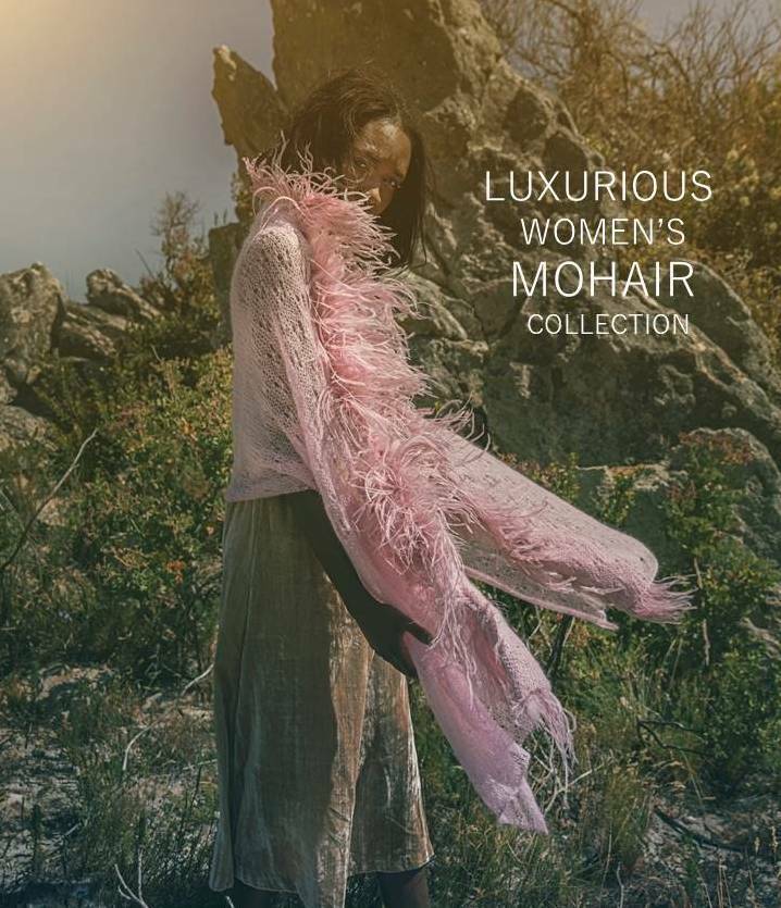 Mohair Lace Shawl with Ostrich Feathers