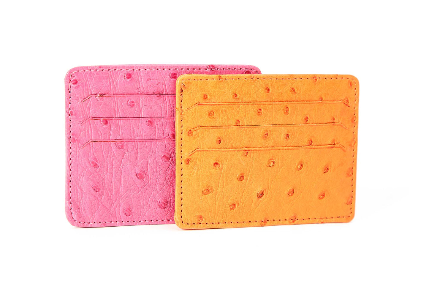 Ostrich Leather 2 Sided Credit Card and Cash Wallet