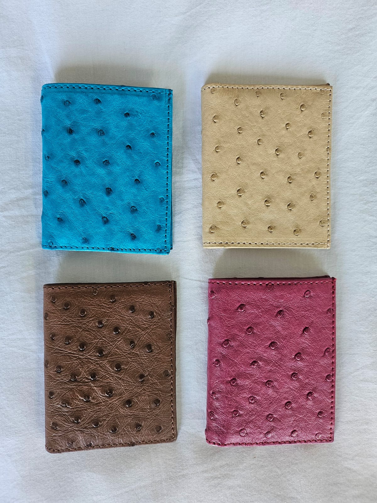 Ostrich Leather Mini Wallet