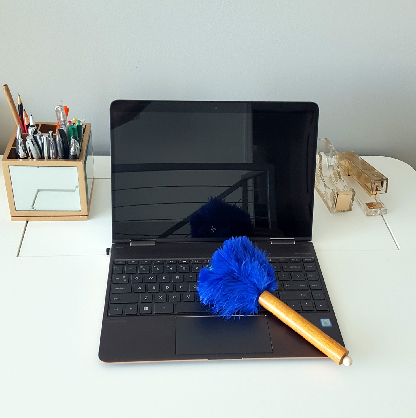 Black Handle Ostrich Feather Computer Duster