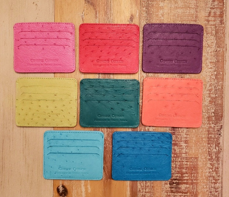 Ostrich Leather 2 Sided Credit Card and Cash Wallet