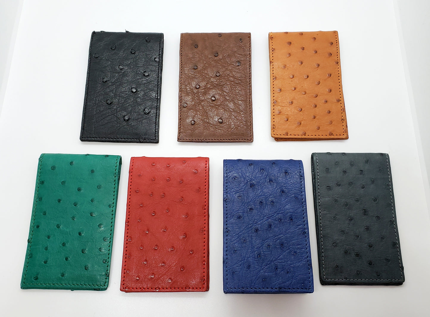 Ostrich Leather Credit Card Folder