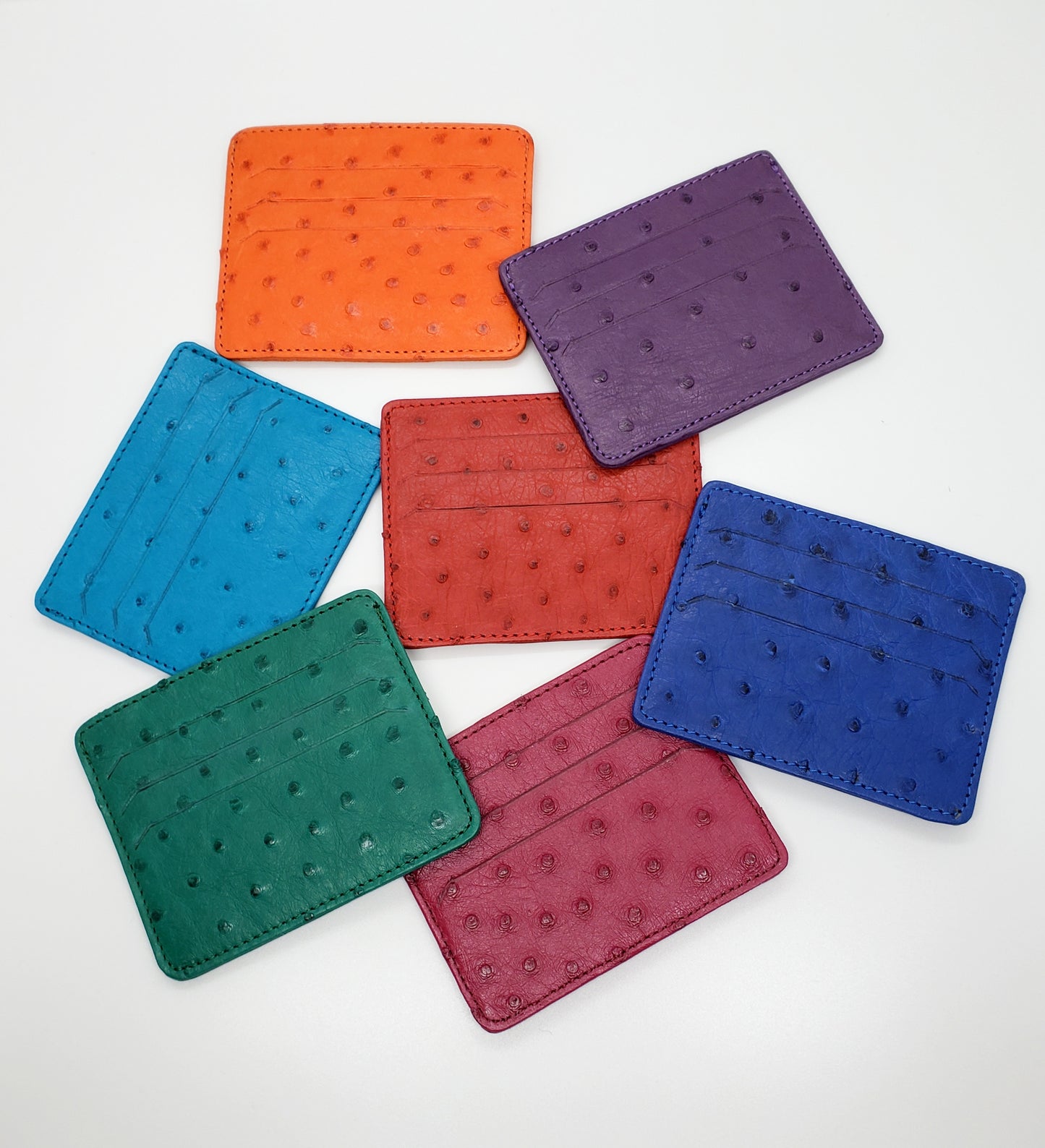 Ostrich Leather 2 Sided Credit Card and Cash Wallet