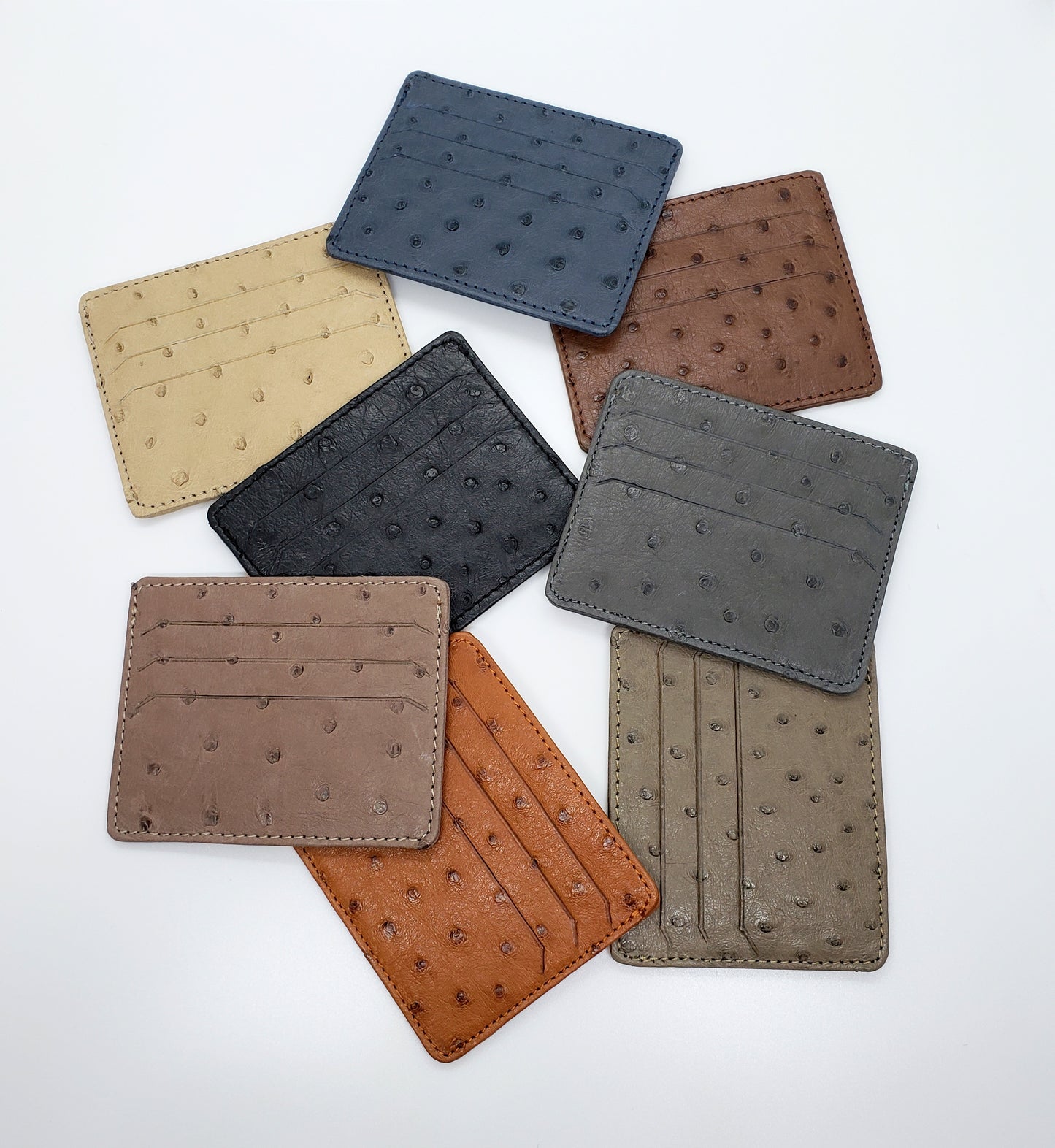 Ostrich Leather 2 Sided Credit Card and Cash Wallet