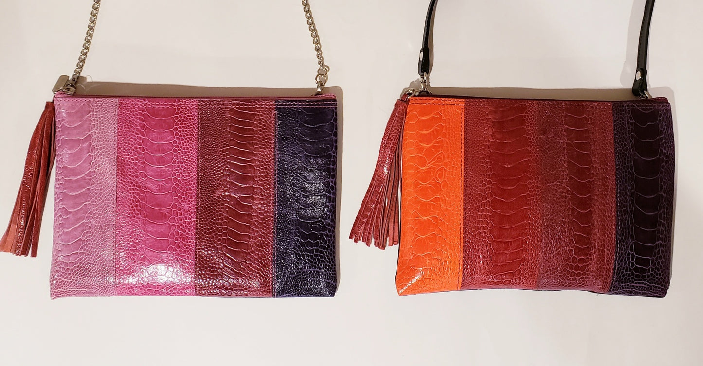 Jessie Ostrich Shin Leather Handbag