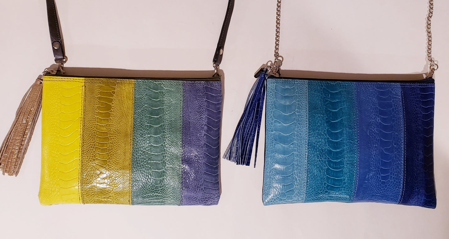 Jessie Ostrich Shin Leather Handbag