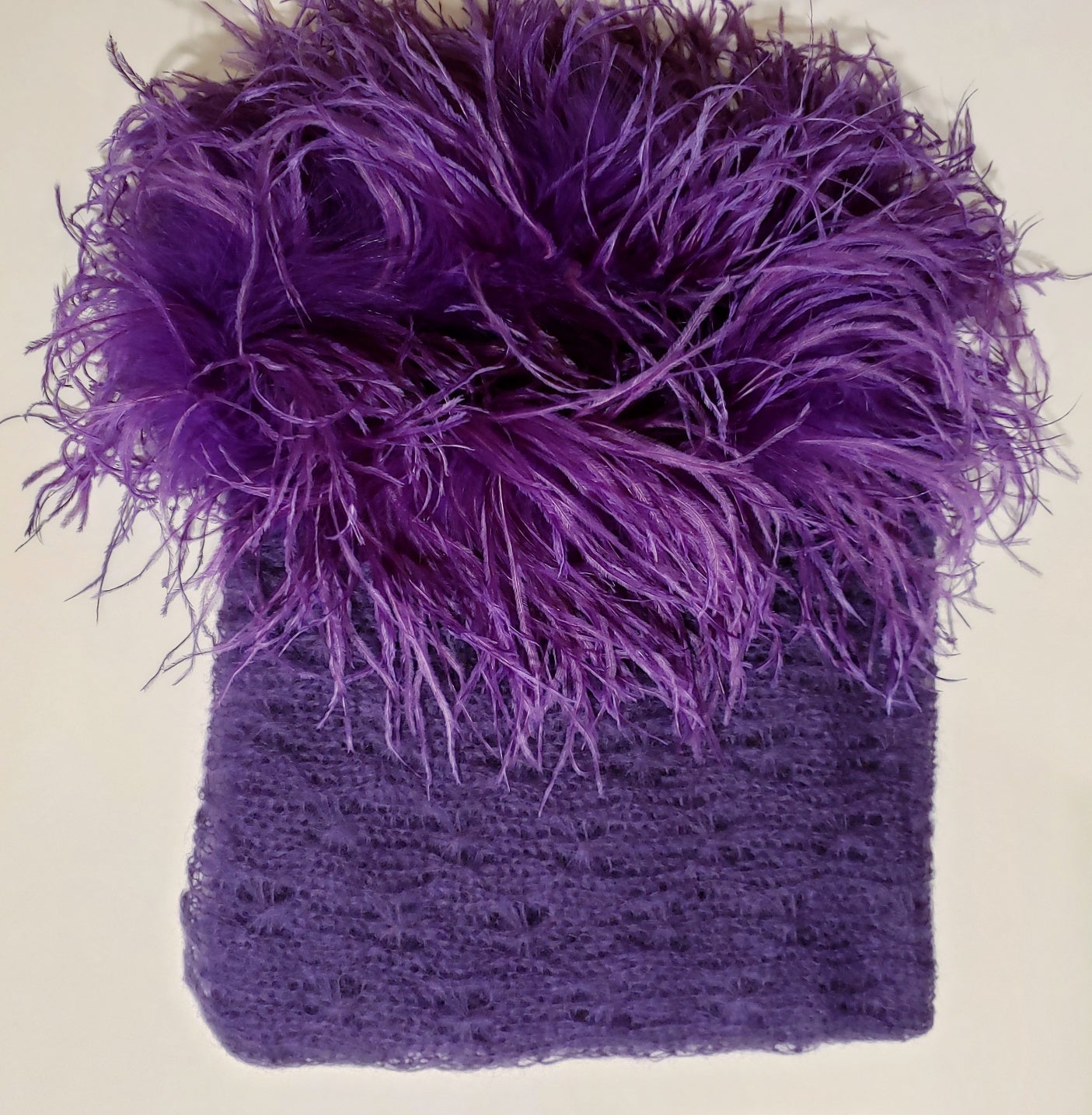 Mohair Lace SHAWL with Ostrich Feathers