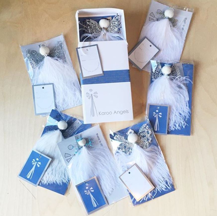 Handmade Karoo Angel Jewel - Red Feathers