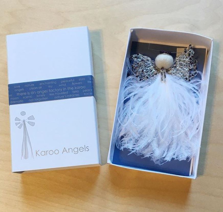 Handmade Karoo Angel Jewel - Red Feathers