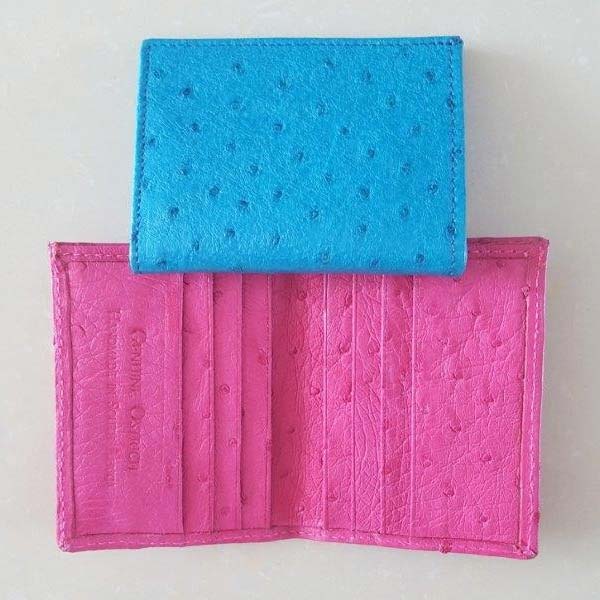 Ostrich Leather Mini Wallet