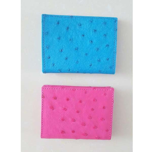 Ostrich Leather Mini Wallet