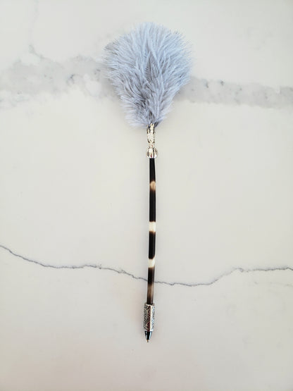 Porcupine Quill and Ostrich Feather Pen