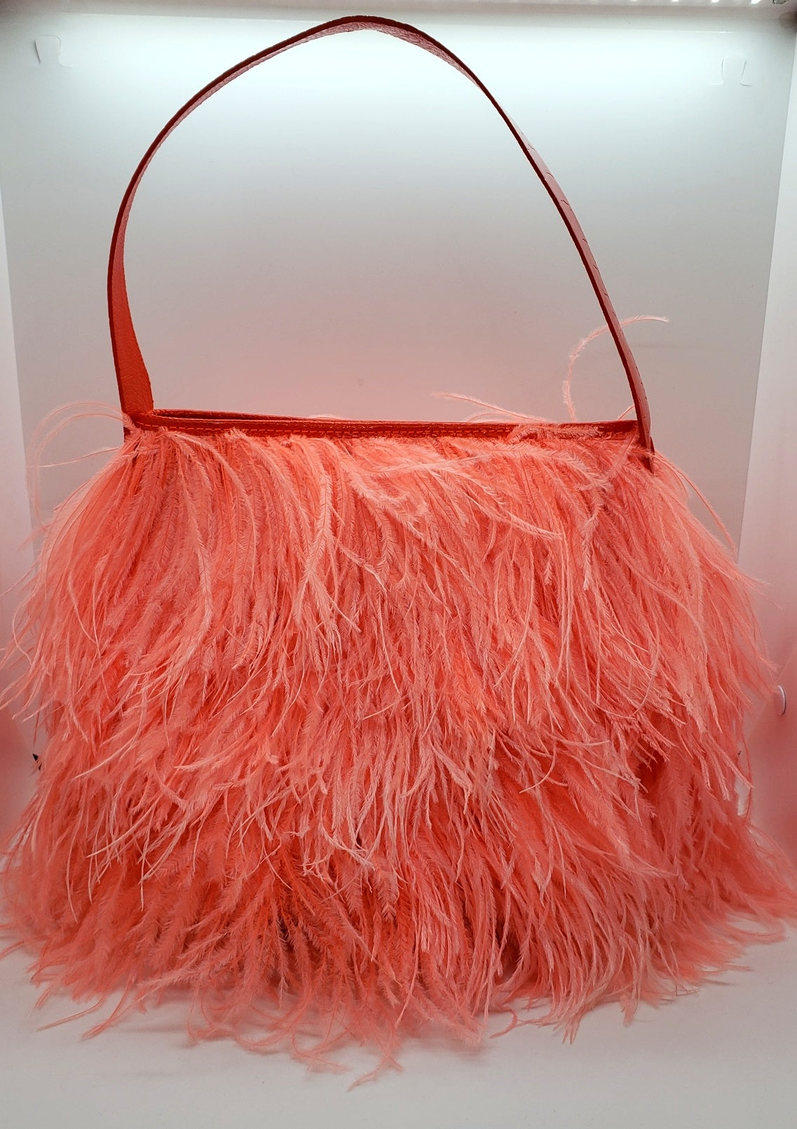 Shayleen Ostrich Feather & Shin Leather TOTE