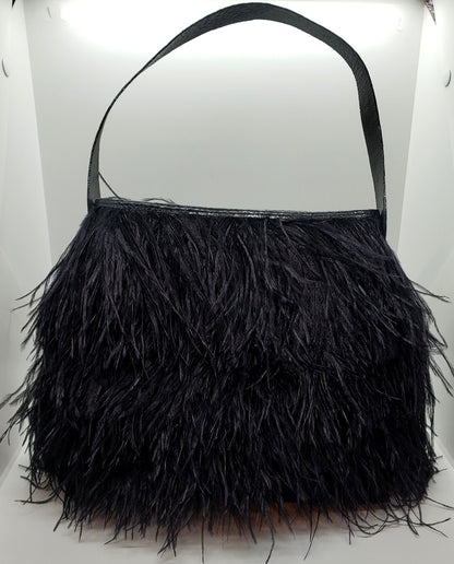 Shayleen Ostrich Feather & Shin Leather TOTE