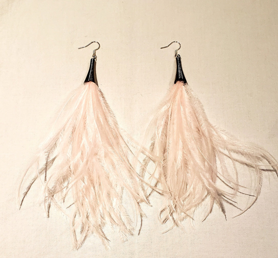 Ostrich Feather Earrings