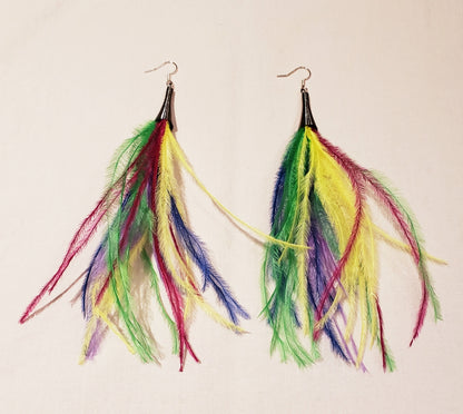 Ostrich Feather Earrings