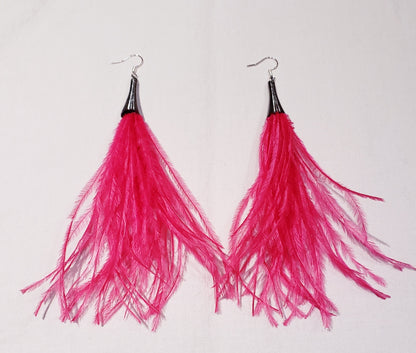 Ostrich Feather Earrings