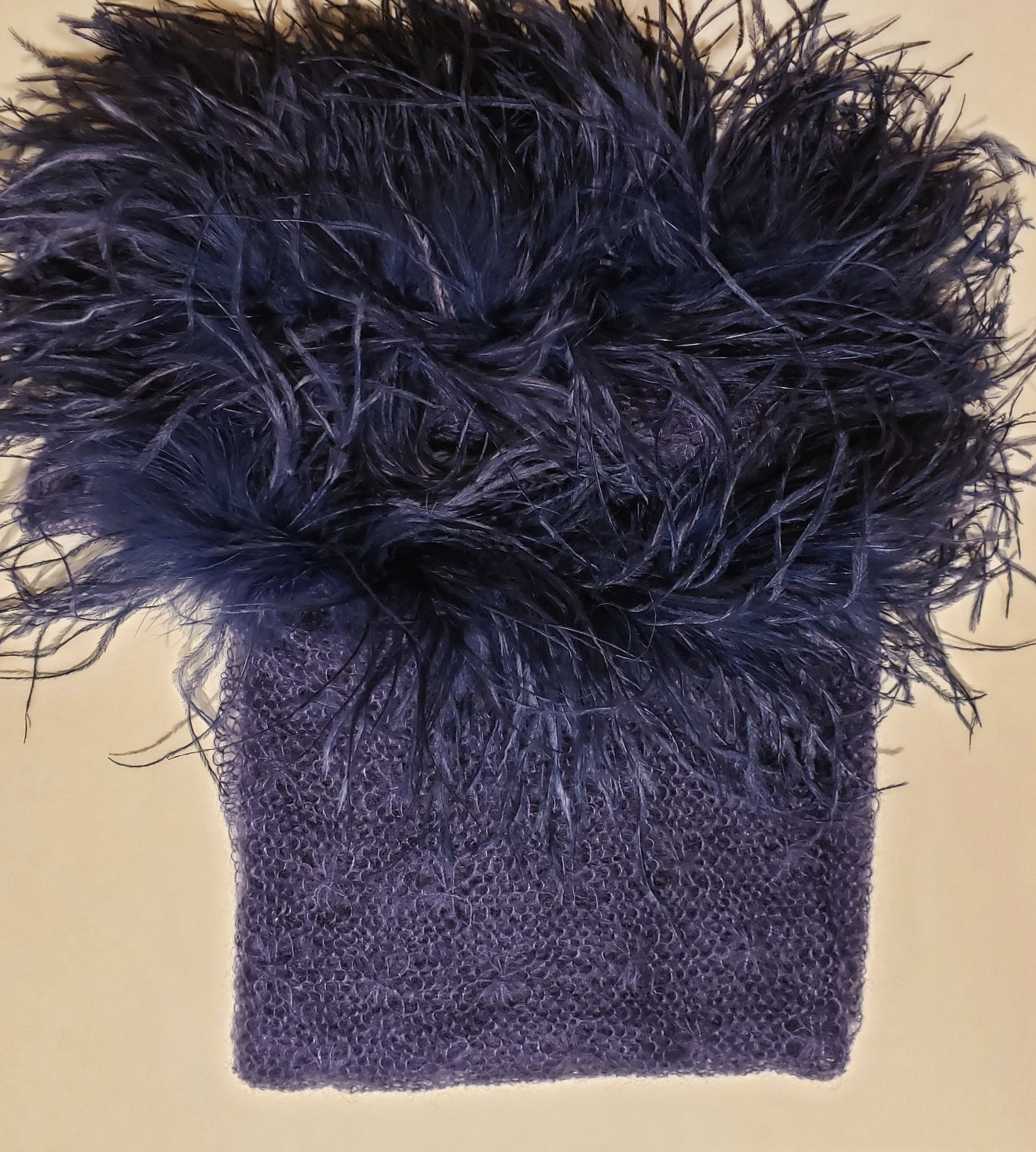 Mohair Lace SHAWL with Ostrich Feathers