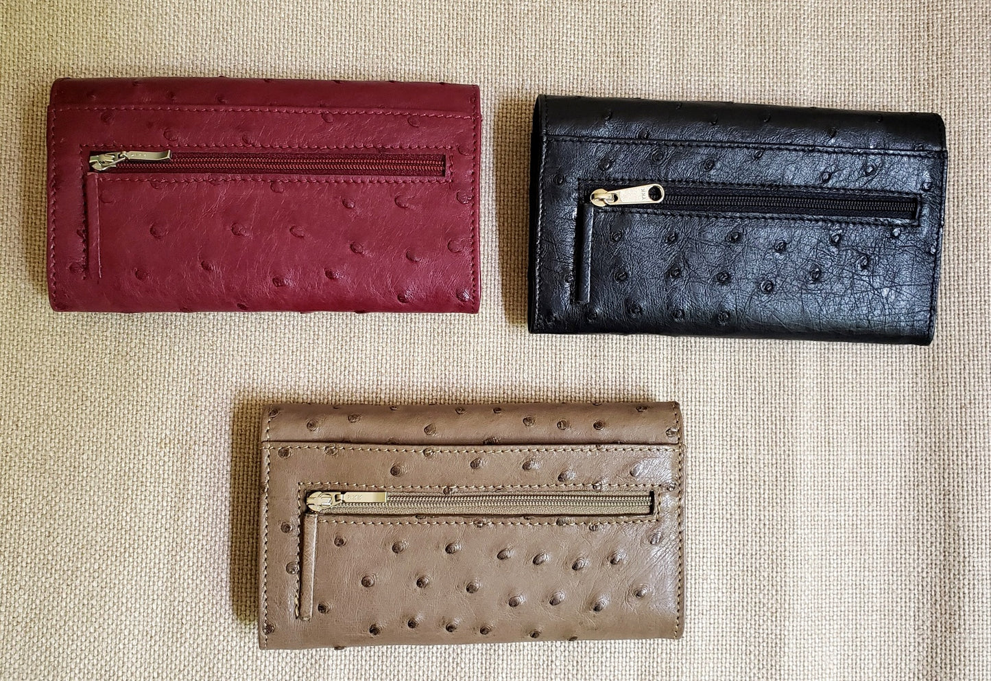 Ostrich Leather Purse Billfold