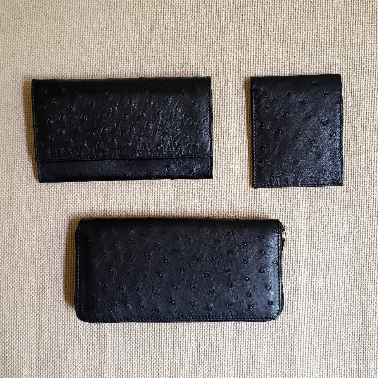 Ostrich Leather Purse Billfold