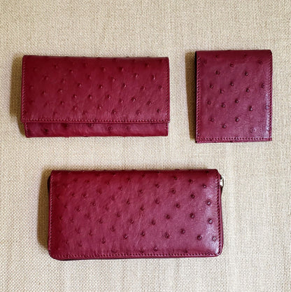 Ostrich Leather Purse Billfold