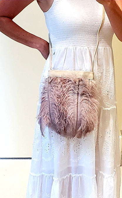 BOHO Ostrich Feather Bag