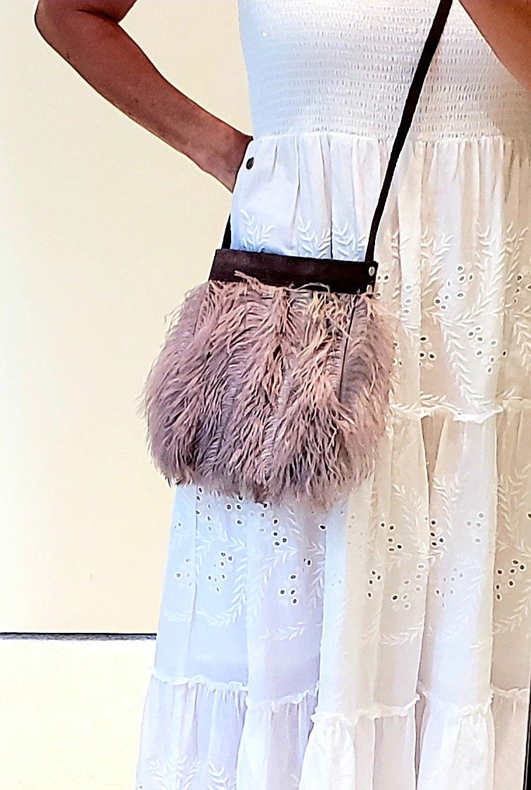 BOHO Ostrich Feather Bag