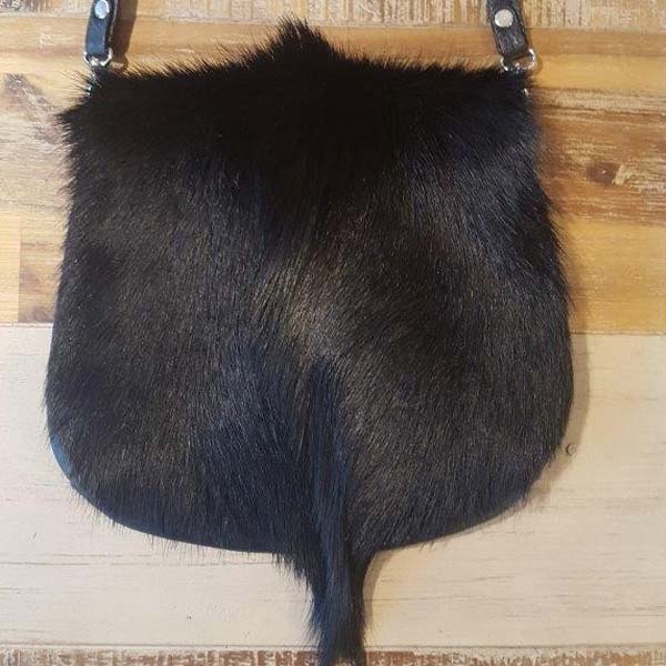 Althea Black Springbok Hide Saddle Bag