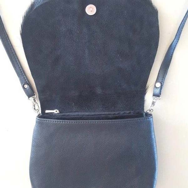 Althea Black Springbok Hide Saddle Bag