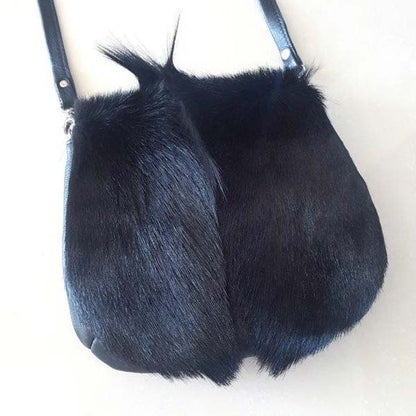 Althea Black Springbok Hide Saddle Bag