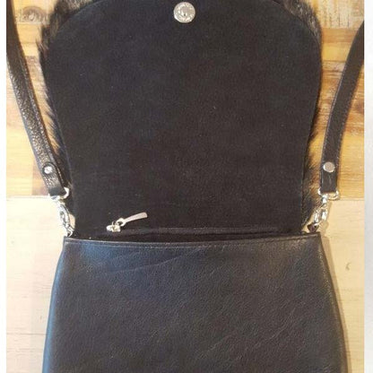 Althea Black Springbok Hide Saddle Bag