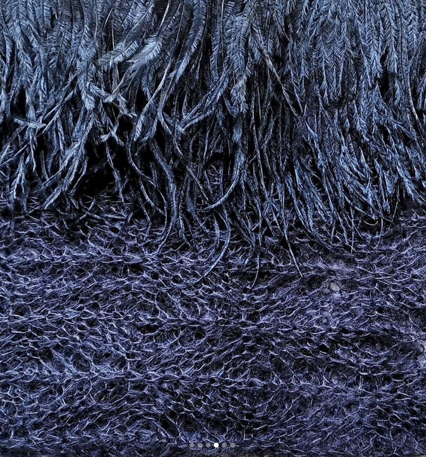 Mohair Lace SHAWL with Ostrich Feathers