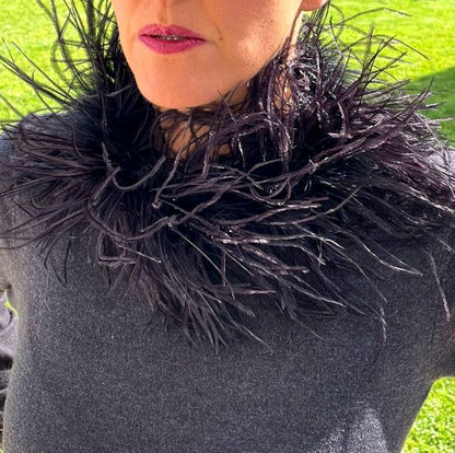 Detachable Ostrich Feather Collar