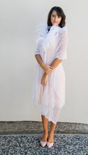 Mohair Lace Knit CAPE with Ostrich Feathers