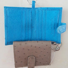 Ostrich Leather Keyring with Licence and Credit Card Holder