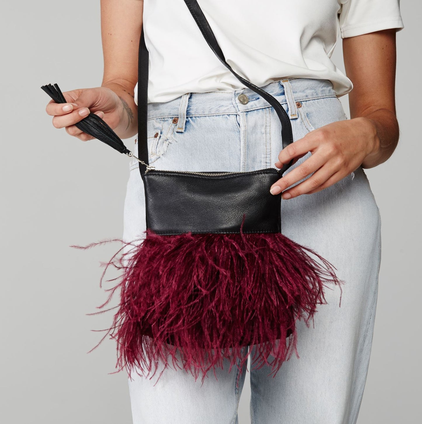 Helen Handbag with Ostrich Feathers