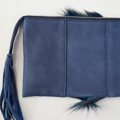 Luche Leather Clutch with Springbok Hide