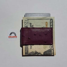 Ostrich Leather Magnetic Money Clip